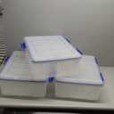 Plastic Food Trays Transparent With Blue Contracts, Size Length 20in, Height 7in, Width 14in 3 Piece