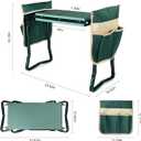 KVR Upgraded Garden Kneeler and Seat with Thicken & Widen Soft Kneeling Pad,Heavy Duty Foldable Gardener Stool with 2 Tool Pouches,Gardening Gifts for Women Mom Men Seniors