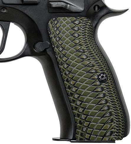 Cool Hand G10 Grips for CZ 75 Full Size, SP-01 Series, Shadow 2, 75B BD, SP-01, Tristar P120, Gun Grips Screws Included, Aggressive Snake Scale Texture