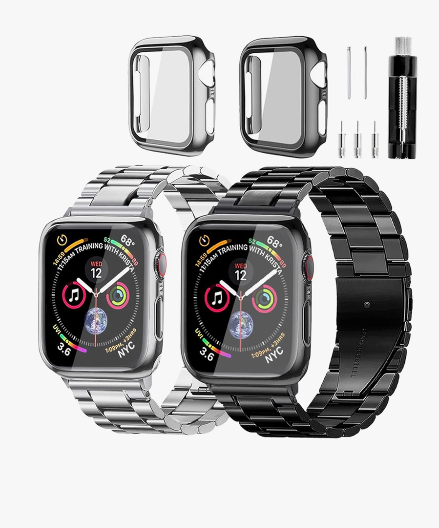 Stainless Steel Band and Case Compatible With Apple Watch Iwatch Ultra Series 10 9 8 7 6 5 4 3 2 1 SE 49mm 45mm 46mm 44mm 42mm 41mm 40mm 38mm,Men Women Classic Classy Metal Business