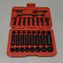TEKTON 1/4 Inch Drive Shallow 6-Point Impact Socket Set with Case, 35-Piece (4-17 mm) | SID90402