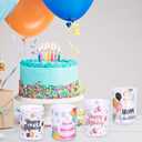 Happy Birthday Table Centerpiece Decorations, 8 Sets Birthday Centerpieces Lantern Boxes & LED Tea Lights, Flameless Votive Candle Holders for Birthday Party, Candle Shade Cover Sleeve for Home Office (Black and Red)