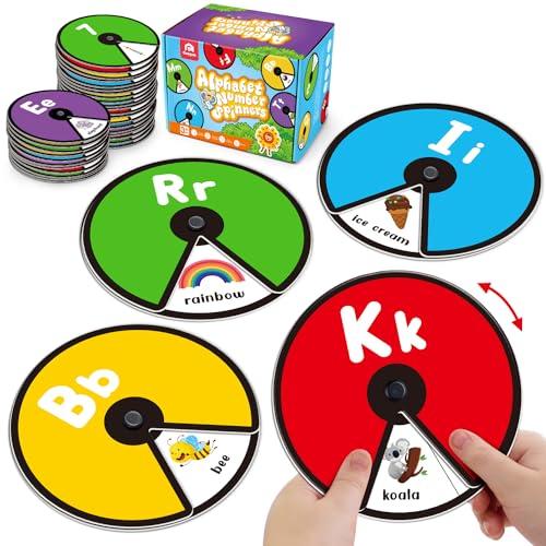 Amazon.com: Coogam Interactive Alphabet Spinning Card for Toddler, ABC Letters Numbers Learning Game, Pattern Color Sight Words Educational Flashcard, Montessori Toy Gift for Preschool 3 4 5 Year Old : Office Products