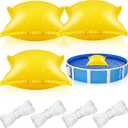 3 x Capoda 3 Pcs Pool Pillows for Above Ground Pools 4 x 4 ft Winter Pillow Ultra Thick & Cold-Resistant 0.2 mm PVC Air Pillow for Winterizing Rope Included(Yellow,Square)