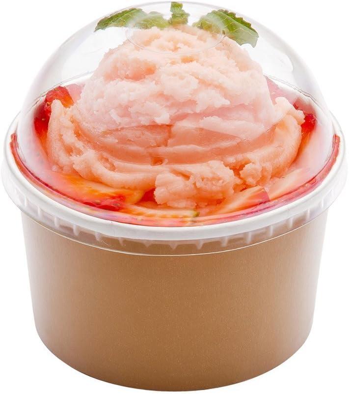 LIDS ONLY: Dome-Shaped Lids, 200 Transparent Plastic Lids For 8 Ounce Coppetta To Go Cups - Cups Sold Separately, Disposable, Clear Plastic Dessert Cups Lids, For Dessert Takeaways- Restaurantware