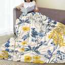 Vintage Wildflower Blanket Gfits for Women Men Kids Botanical Throw Blankets Soft Lightweight for Home Decor Couch Bed Sofa 40x50 Inches