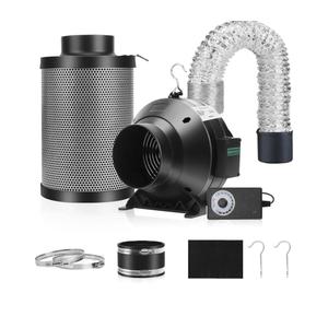 MELONFARM 4" 190 CFM Inline Duct Fan with E12 Speed Controller, Ventilation Exhaust Fan for Cooling Booster, Grow Tents, Hydroponics