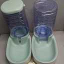 Automatic Dog Cat Feeder and Water Dispenser Gravity Food Feeder and Waterer Set with Pet Food Bowl for Small Medium Dog Puppy Kitten, Large Capacity 1 Gallon x 2 (Green)