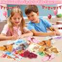 Valentines Day Cards for Kids School, 24 Packs Valentines Cards with Stuffed Mini Bear Toys, Perfect Plush Animal Key Chains for Valentines Party Favors, Ideal Exchange Gifts for Boys Girls Classroom