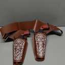 Cowboy Toys Gun and Western Holster Set for Adults, Toy Revolver and Adjustable Belt Halloween Costume Accessory for Men and Women