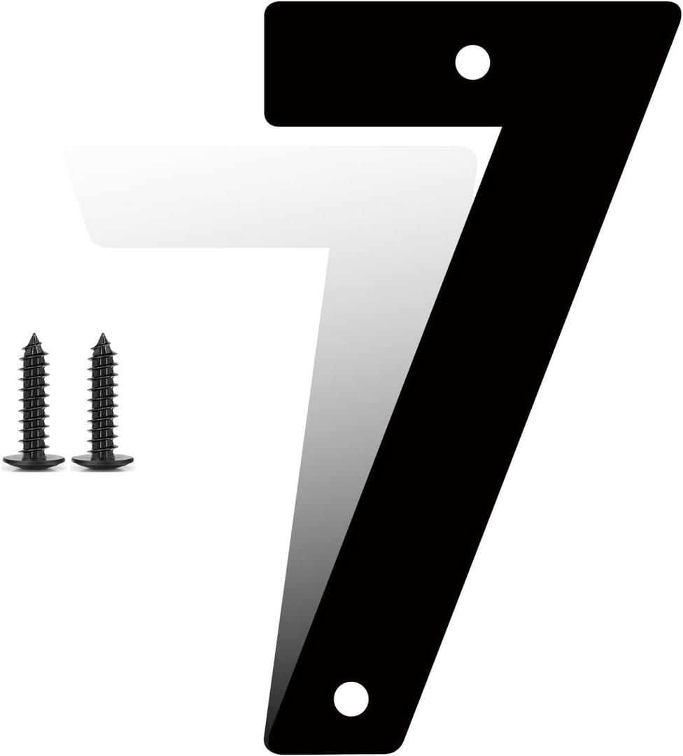 4 Inch Metal House Numbers, Metal Address Numbers, Modern Black House Number for Outside, Outdoor Address Number for Apartment Home Street Office Mailbox (7)