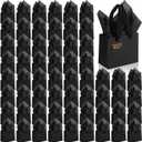 Qilery 50 Pcs St Patricks Paper Gift Bags Bulk with Tissue Paper Small Gift Bags with Handle and Tags for Birthday Wedding Mothers' Day Party Business(Black,4.7 x 2.4 x 3.9'')
