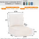 Sunbrella Deep Seat Cushion and Pillow with Straps 23 x 26 x 4 Cast Pumice, 1 Pack - 23 X 26 X 4