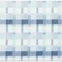 Martha Stewart Stella Owen Plaid Slip-Resistant Kitchen Mat Runner, Blue/White, 20"x50" (1'8" x 4'2" (Rectangular))