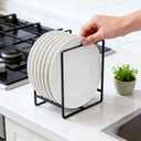 SIBAO 4 Pack Metal Plate Holder Organizer,4.7" and 6.3" Upright Dish Drying Racks for Cutting Board,Plates,Pots,and Pans