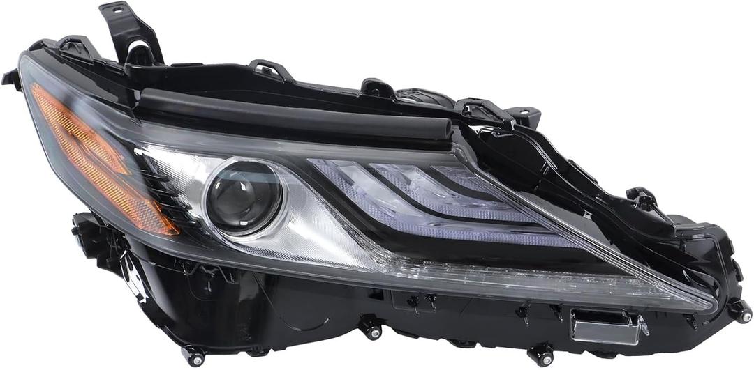 labwork Headlight Assembly Replacement for Toyota Camry XSE 2021-2022 w/DRL Headlights Black Projector Set Passenger Side RH