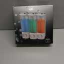 3-Chamber Wall Mount Shower Dispenser - No-Drill Adhesive or Drill Mount - Refillable Shampoo, Conditioner & Body Wash Dispenser for Home, RV & Hotel - Eco-Friendly & Compact (Silver)