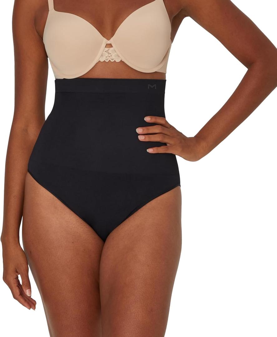 Maidenform Women's Seamless Shapewear, Tummy Control High-waist Brief, Firm Control Shapewear Panty (Medium, Black)