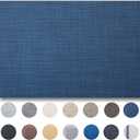 Placemats Set of 8 - Easy Clean Woven Vinyl Placemats for Dining Table, Indoor/Outdoor Place Mats, Washable PVC Table MatsNavy Blue