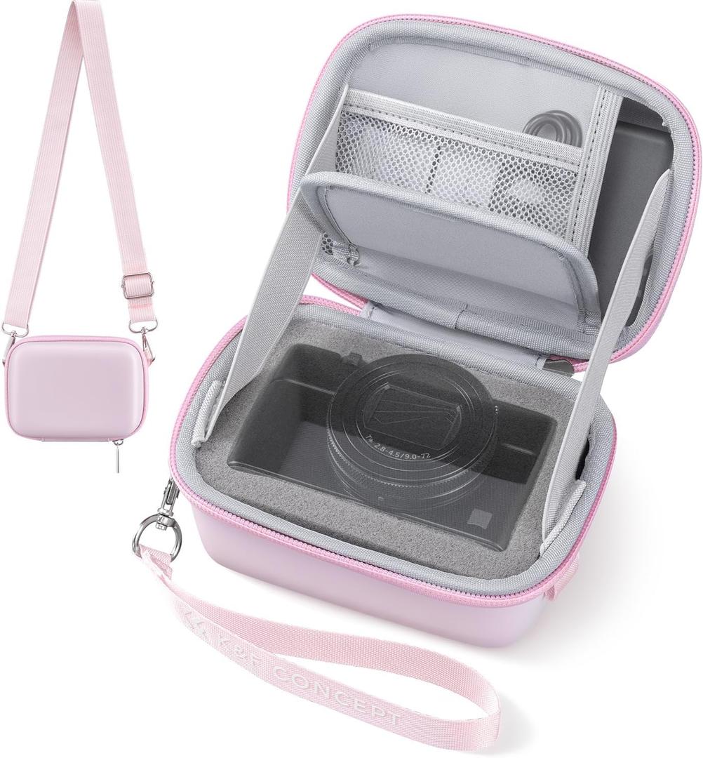 K&F CONCEPT Carrying Case for Digital Camera, Hard Shell Protective Travel Case Compatible with Ricoh GR III/GR IIIX/for Sony ZV-1 RX100/ for Canon G7X Mark III/G5X Mark II (Case Only)