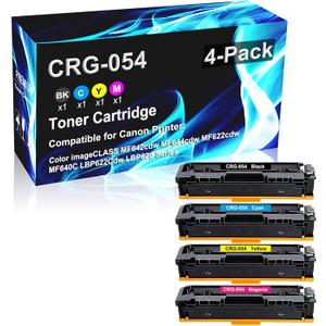 4 Pack (BK+C+Y+M) Compatible High Yield CRG054 | 054 | CRG-054 Toner Cartridge use for Canon imageCLASS MF642cdw MF644cdw MF622cdw MF640C LBP622Cdw LBP620 Laser Printer Toner Cartridge 4 Pack (BK+C+Y+M) Compatible High Yield CRG054 | 054 | CRG-054 Toner Cartridge use for Canon imageCLASS MF642cdw MF644cdw MF622cdw MF640C LBP622Cdw LBP620 Laser Printer Toner Cartridge