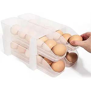 Lifewit Plastic Stackable Wine Rack for Refrigerator, Cabinet, Countertop,Wine Bottle Holder, Water Bottle Organizer for Fridge, Pantry, Hold 4 Bottles (Clear)