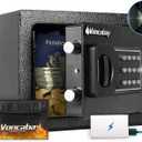 Voncabay Money Safe Box for Home with Sensor Light and Mute Function & Fireproof Security Safe Box for Money Safe with Emergency Power Outlet, Lock Box Fireproof Safe with Digital Keypad (0.23 Cubic Feet)