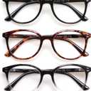 3 Pack Reading Glasses Spring Hinge Stylish Readers Black/Tortoise for Men and Women (3 Mix, 2.50)