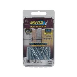 Bore-fast 3/16 In. D X 2-1/2 In. L Steel Pan Head Screw And Anchor 6 Pc