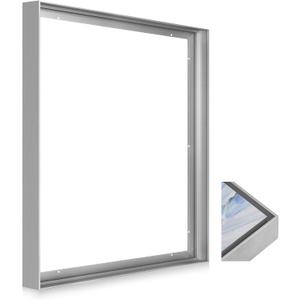 Metal Floating Frame for 16x20 Canvas Paintings,DIY Canvas Frames,1.2"-1.5" Deep Modern Floater Frame for Oil Paintings Art Show Gallery Wall Home Office Living Room Decor (Silver)