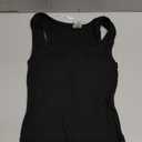 Danysu Women Rib Tank Top Padded Workout Top Square Neck Crop Tank Fitted Basic Cami Tops (X-Small, Black Solid)