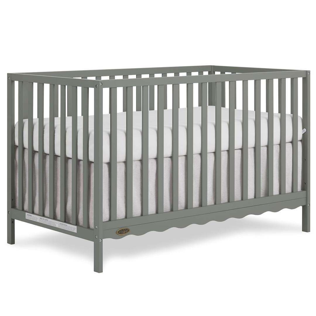 Dream On Me Synergy Wave 5-in-1 Convertible Crib in Seagrass, JPMA & Greenguard Gold Certified, Converts from a Baby Crib to a Toddler Bed, Daybed, and Full-Size Bed