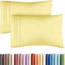 Standard Pillow Cases Set of 2 - Ultra-Soft Hotel Quality Pillowcase Covers - Comfy & Wrinkle Free - Stain and Fade Resistant - Machine Washable Pillow Protectors - 2 Piece Set - Standard Yellow