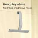 dancemoon JustHang Shower Squeegee for Glass Doors, All-in-One Award-Winning Silicone Squeegee with Built-in Hook for Bathroom, Window, Mirror, Tile Wall, Car, Streak-Free Cleaner Tool, 10-Inch Gray