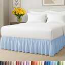 Bedskirt Twin Size Ruffle - 12 inch Drop Dust Ruffle Bed Skirt with Platform - Ultra-Soft, Easy Fit, Premium Hotel Quality - Wrinkle, Fade & Shrink Resistant - for Women, Men, Kids & Teens - Sky Blue