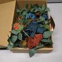 Ling's moment 2pcs Fall Wedding Artificial Floral Swag Welcome Sign Flowers Backdrop Garland Teal & Burnt Orange for Ceremony Reception Door Wall Home Decorations Entryway Outdoor Board Table Decor