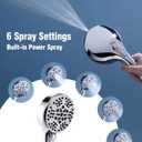 Filtered Shower Head with Handheld, BOWGER 6 Modes High Pressure Shower Heads with Power Wash Mode and Hard Water Filter, Detachable Hand Held Showerhead Set with Extra Long Hose, Chrome