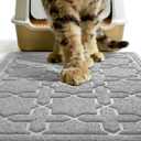 Yimobra Cat Litter Mat, Litter Trapping Waterproof Non Slip PVC Mat, Scatter Control Easy Clean for Litter Box, 24"x20", Grey