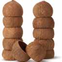 LemonRoad 12 Pcs Natural Coconut Shell Bowls 3.94-5.12" Coconut Shells Halves Wooden Bowls Rustic Kitchen Decoration Suitable for Salad Dessert Party Tableware Event Handicraft Aromatherapy (Hairy)