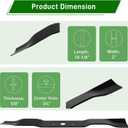 19" Lawn Mower Blade Compatible with G reen-Works Mowers MO40L414, Replace LMF465 LME476 C3202469-01 Mulching Blades