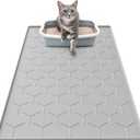 Cat Mat for Litter Box, Large 34" X 22" Cat Litter Mat, Waterproof Silicone Pad for Floor, Gray (Grey)