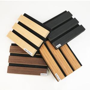 4-Pack 4.7" x 5.9" Wood Slat Wall Panel, Soundproof Wooden Paneling for Interior Wall Decor, Wood Slat Acoustic Panels for Wall- 4 Colors Samples Pack