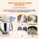 Silicone Flour Funnel for KitchenAid Mixer with Spoon Scale, Without The Mess&Easy-Pour&Easy Clean Flour Chute Funnel Compatible with KSM150&More with Hanging Hole (White, 1pcs)