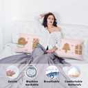 Christmas Tree Gingerbread Snowflake Body Pillow Pillowcase,Pink Snowflake Christmas Decor,Winter Holiday Xmas Gingerbread House Decorative Long Body Pillow Cover for Adults Women,20x54 Inches