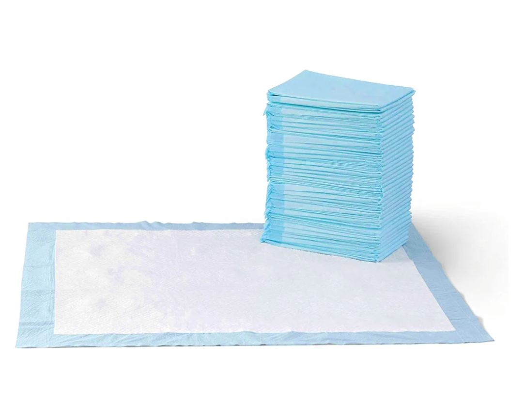 Basics Puppy Pads with QuickDry 5Layer LeakProof Design for Potty Training, XLarge Size 28 x 34 Inch, Pack of 40, Blue & White