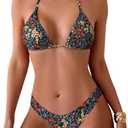 ZAFUL Womens Halter Bikini Sets Triangle Bikinis High Cut Swimsuits 2 Piece Bathing Suits Sexy Swimwear Small