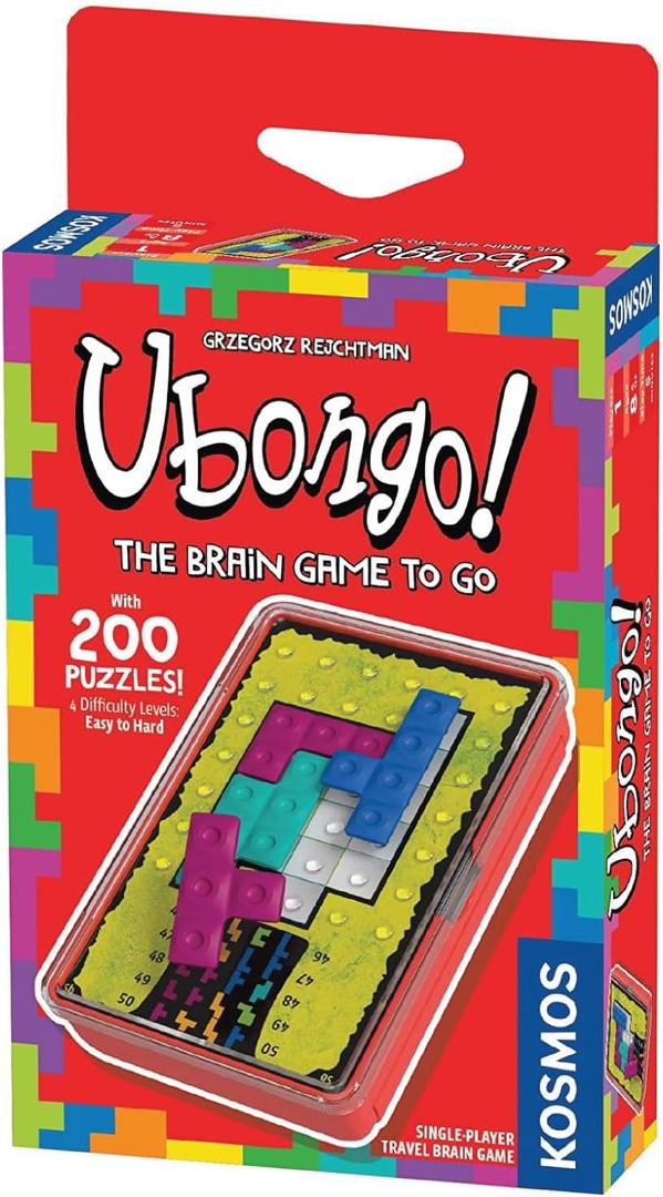 Ubongo The Brain Game to Go | Thames & Kosmos | Fast-Paced, Addictive, and Easy-to-Learn | Convenient Self Contained Carrying Case | Solo Geometric Puzzle Game | for Ages 8 and Up
