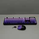Wireless Keyboard and Mouse, 104 Round Keycaps Retro Typewriter with OTG & Brush, FullSize Ergonomic, Ideal for Windows PC, Home, Office and College Purple Pink