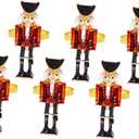Operitacx 6pcs Nutcracker Shape Napkin Rings, Nutcracker Napkins Napkin Buckle for Christmas Table Dinner Setting