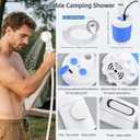 Portable Shower for Camping, Rechargeable Portable Camping Shower Pump with USB-C, Camp Shower with 3 Spray Modes, Outdoor Shower Kit for Camping, RV, Travel, Pet Bath, Watering Plants (+ Mesh Bag)